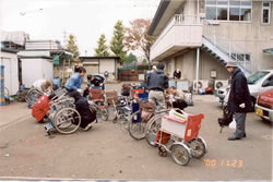 Members of the Vinaka Club - working to fix wheel chairs in Japan. This group sends wheelchairs annually to FNCDP